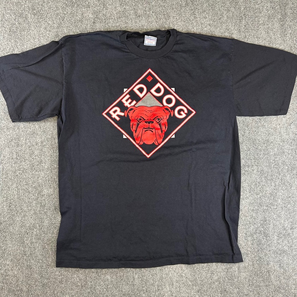 Vintage Red Dog Beer T Shirt All Sport Proweight Black XXL Made in USA 90s Tee
